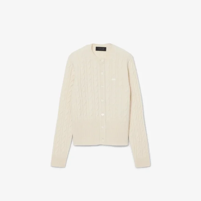 Kardigan z dzianiny typu cable knit z kaszmiru z kolekcji Runway Kardigan z dzianiny typu cable knit z kaszmiru z kolekcji Runway