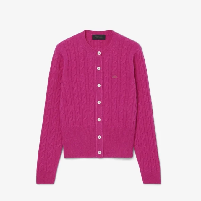Kardigan z dzianiny typu cable knit z kaszmiru z kolekcji Runway Kardigan z dzianiny typu cable knit z kaszmiru z kolekcji Runway