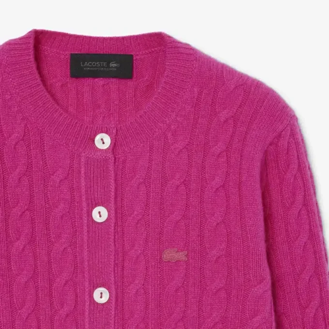 Kardigan z dzianiny typu cable knit z kaszmiru z kolekcji Runway Kardigan z dzianiny typu cable knit z kaszmiru z kolekcji Runway