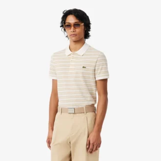 Klasyczne koszulki Polo w paski z drobnej dzianiny