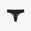 Koronkowe stringi z logo w pasie
