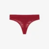 Koronkowe stringi z logo w pasie