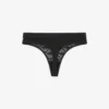 Koronkowe stringi z logo w pasie