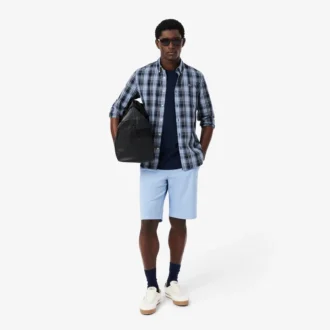 Koszula z elastycznej popeliny w kratkę o kroju slim fit