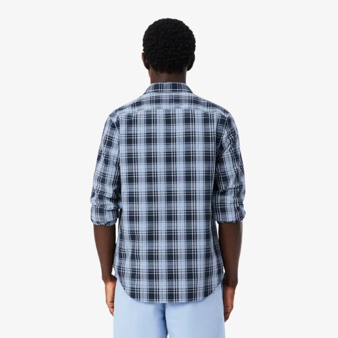 Koszula z elastycznej popeliny w kratkę o kroju slim fit Koszula z elastycznej popeliny w kratkę o kroju slim fit