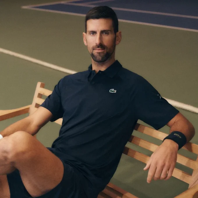 Koszulka polo Lacoste Tennis X Novak Djokovic na kort Koszulka polo Lacoste Tennis X Novak Djokovic na kort