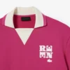 Koszulka Polo oversize z satyny z naszywką z wybiegu Koszulka Polo oversize z satyny z naszywką z wybiegu