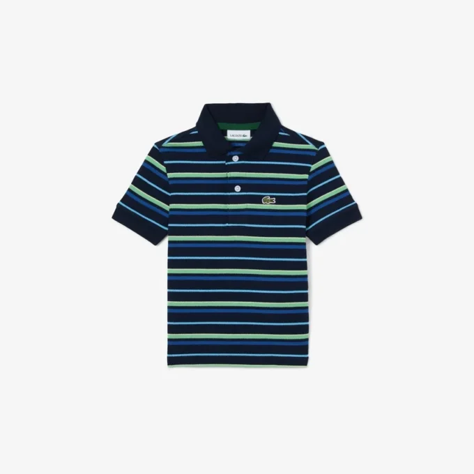 Koszulka Polo Petit Piqua z kontrastowymi paskami Koszulka Polo Petit Piqua z kontrastowymi paskami