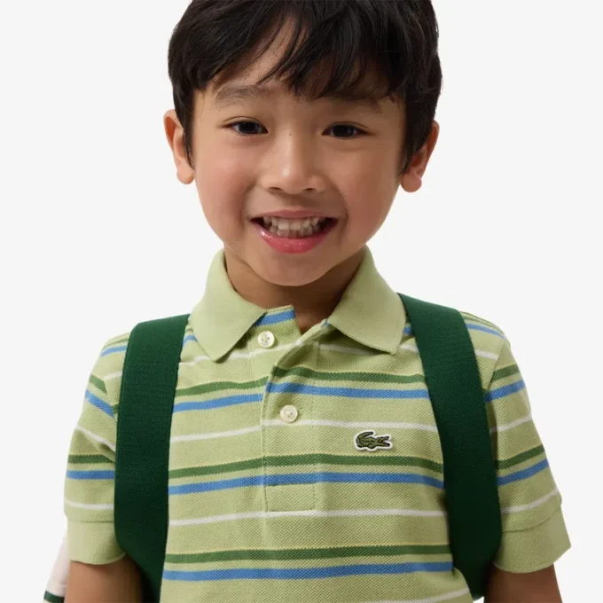 Koszulka Polo Petit Piqua z kontrastowymi paskami Koszulka Polo Petit Piqua z kontrastowymi paskami