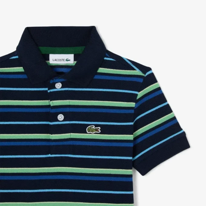 Koszulka Polo Petit Piqua z kontrastowymi paskami Koszulka Polo Petit Piqua z kontrastowymi paskami