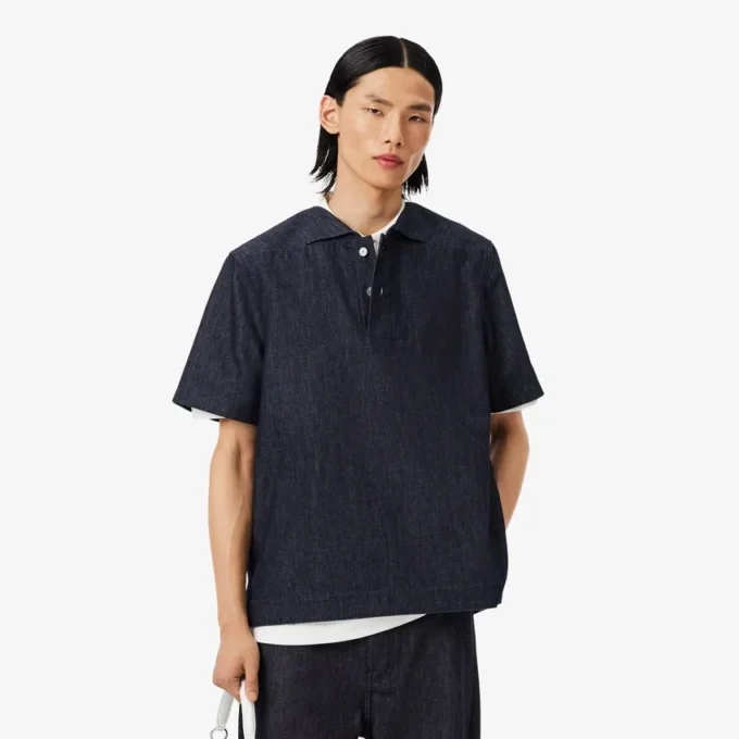 Koszulka Polo z dżinsu o luźnym kroju z kolekcji Runway Koszulka Polo z dżinsu o luźnym kroju z kolekcji Runway
