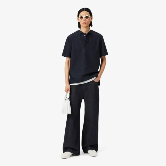 Koszulka Polo z dżinsu o luźnym kroju z kolekcji Runway Koszulka Polo z dżinsu o luźnym kroju z kolekcji Runway
