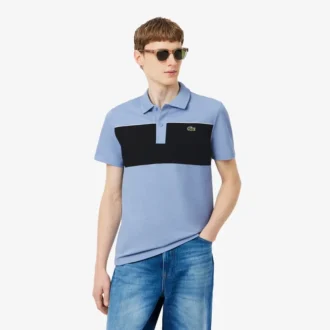 Koszulka Polo z dzianiny piqué w stylu regular fit z wstawkami w różnych kolorach