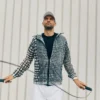 Lekka męska kurtka sportowa z nadrukiem krokodyla Lekka męska kurtka sportowa z nadrukiem krokodyla