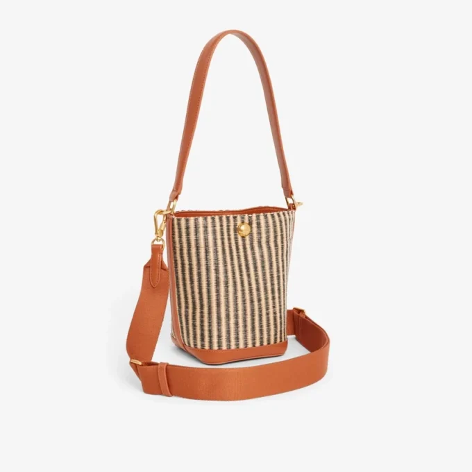 Mała letnia torba typu bucket z rafii