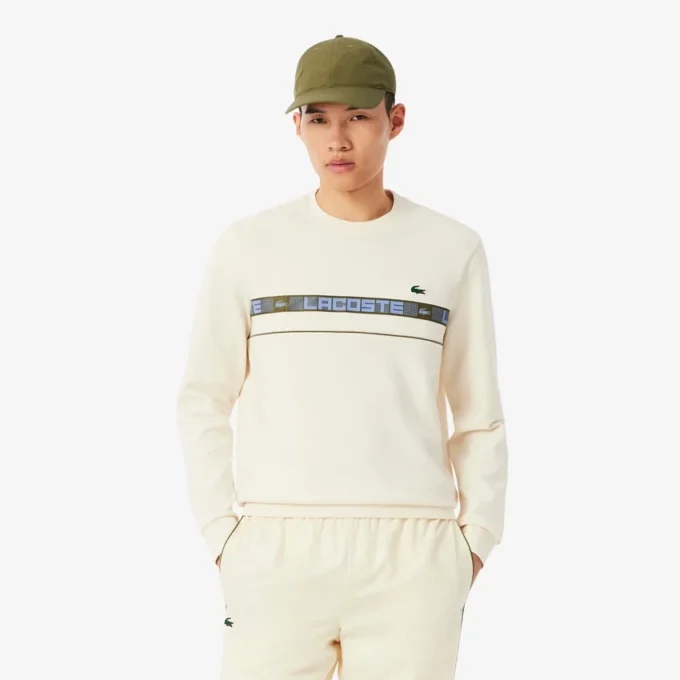 Męska bluza tenisowa z paskami z logo marki Męska bluza tenisowa z paskami z logo marki