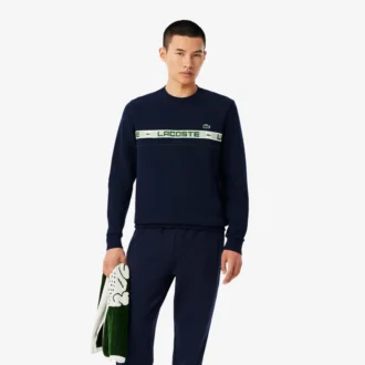 Męska bluza tenisowa z paskami z logo marki Męska bluza tenisowa z paskami z logo marki