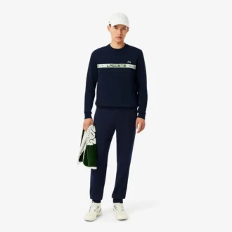 Męska bluza tenisowa z paskami z logo marki Męska bluza tenisowa z paskami z logo marki