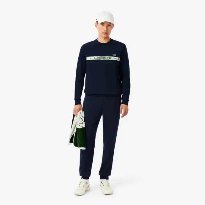 Męska bluza tenisowa z paskami z logo marki