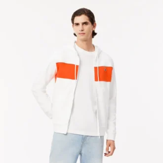 Męska bluza z kapturem i zamkiem w stylu colorblock