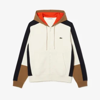 Męska bluza z kapturem i zamkiem w stylu colorblock