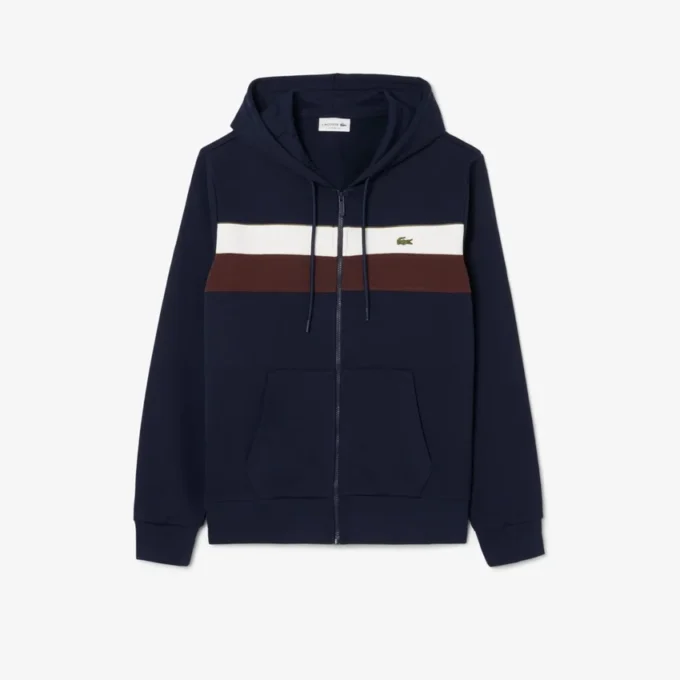 Męska bluza z kapturem i zamkiem w stylu colorblock Męska bluza z kapturem i zamkiem w stylu colorblock