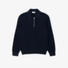 Męska bluza z kołnierzem Polo i zamkiem do połowy długości, wykonana z mieszanki bawełny i wełny Męska bluza z kołnierzem Polo i zamkiem do połowy długości, wykonana z mieszanki bawełny i wełny