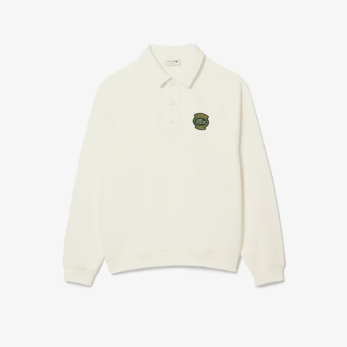 Męska bluza z polaru o luźnym kroju i kołnierzykiem Koszulki Polo Męska bluza z polaru o luźnym kroju i kołnierzykiem Koszulki Polo