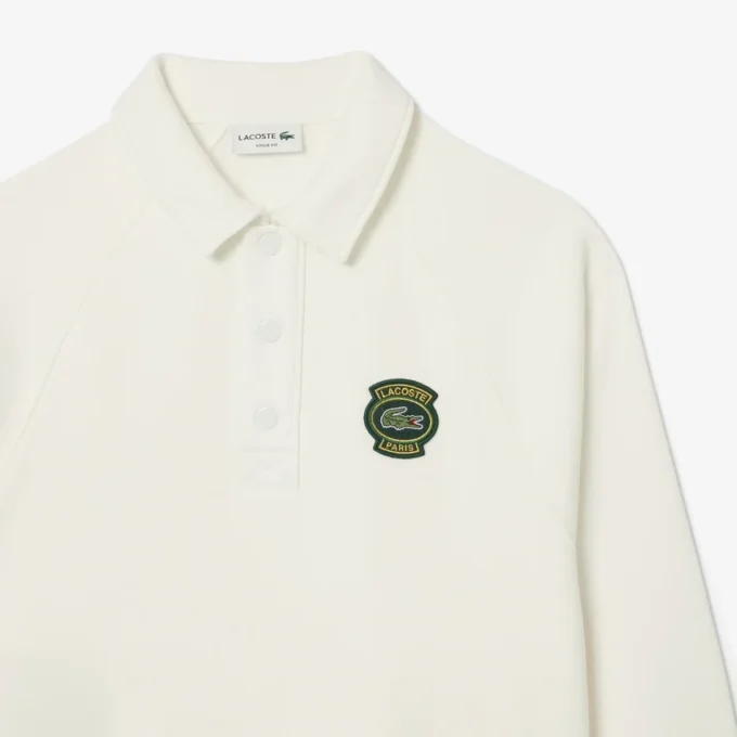 Męska bluza z polaru o luźnym kroju i kołnierzykiem Koszulki Polo Męska bluza z polaru o luźnym kroju i kołnierzykiem Koszulki Polo
