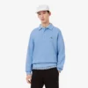 Męska bluza z prążkowanej bawełny z kołnierzem Koszulki Polo Męska bluza z prążkowanej bawełny z kołnierzem Koszulki Polo