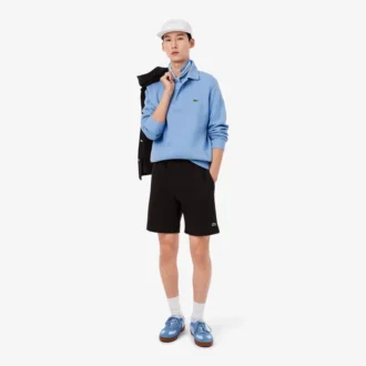 Męska bluza z prążkowanej bawełny z kołnierzem Koszulki Polo