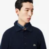 Męska bluza z prążkowanej bawełny z kołnierzem Koszulki Polo Męska bluza z prążkowanej bawełny z kołnierzem Koszulki Polo