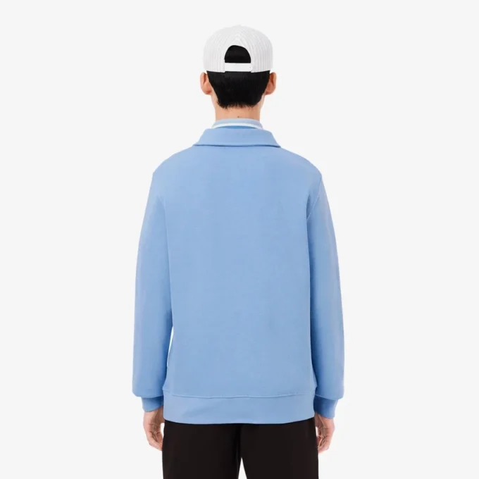 Męska bluza z prążkowanej bawełny z kołnierzem Koszulki Polo Męska bluza z prążkowanej bawełny z kołnierzem Koszulki Polo