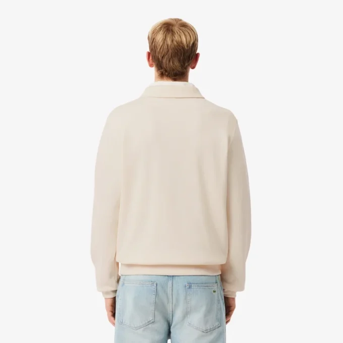 Męska bluza z prążkowanej bawełny z kołnierzem Koszulki Polo Męska bluza z prążkowanej bawełny z kołnierzem Koszulki Polo