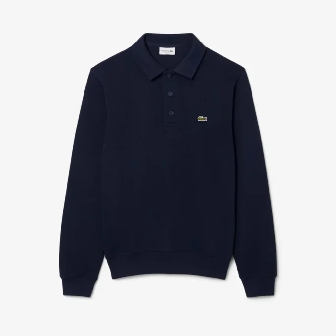 Męska bluza z prążkowanej bawełny z kołnierzem Koszulki Polo Męska bluza z prążkowanej bawełny z kołnierzem Koszulki Polo