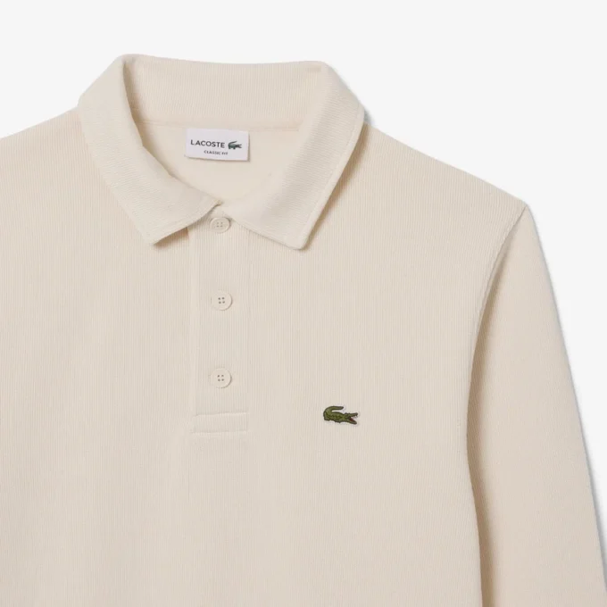 Męska bluza z prążkowanej bawełny z kołnierzem Koszulki Polo Męska bluza z prążkowanej bawełny z kołnierzem Koszulki Polo
