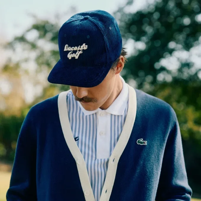 Męska czapka golfowa z haftowanym wzorem z sztruksu Męska czapka golfowa z haftowanym wzorem z sztruksu