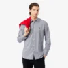 Męska koszula w paski o kroju slim fit z elastycznego materiału, zapinana na guziki Męska koszula w paski o kroju slim fit z elastycznego materiału, zapinana na guziki