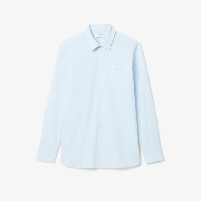Męska koszula w paski o kroju slim fit z elastycznego materiału, zapinana na guziki Męska koszula w paski o kroju slim fit z elastycznego materiału, zapinana na guziki