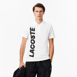 Męska koszulka Polo Lacoste Movement o regularnym kroju z nadrukiem