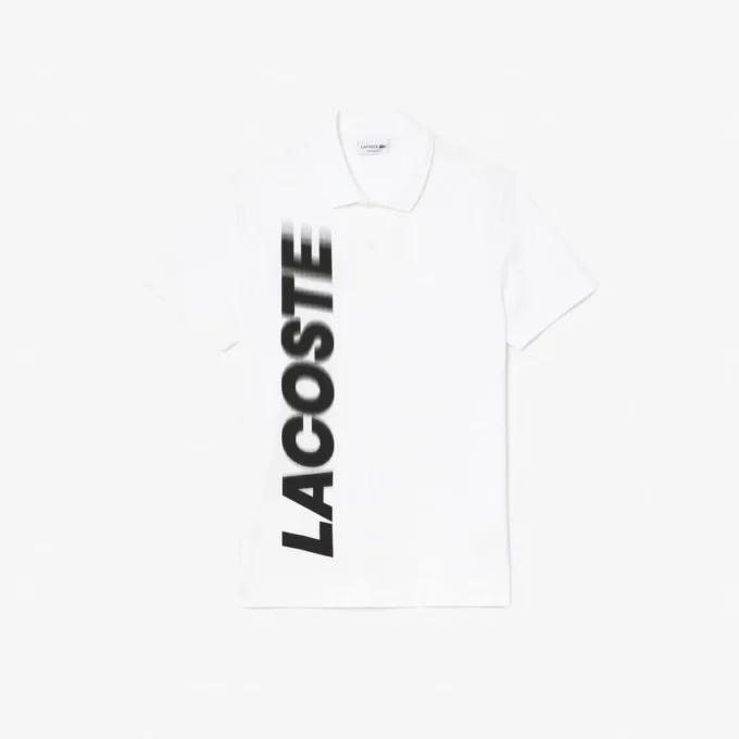 Męska koszulka Polo Lacoste Movement o regularnym kroju z nadrukiem