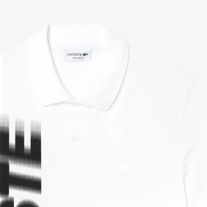 Męska koszulka Polo Lacoste Movement o regularnym kroju z nadrukiem