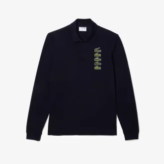 Męska koszulka polo z długim rękawem Original L.12.12 z wieloma naszywkami Męska koszulka polo z długim rękawem Original L.12.12 z wieloma naszywkami