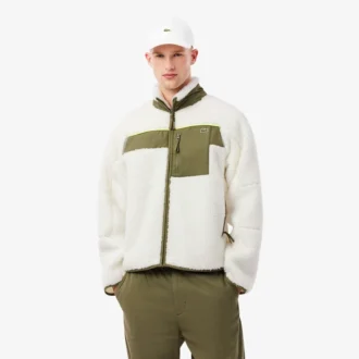Męska kurtka z polaru Sherpa w stylu colorblock Męska kurtka z polaru Sherpa w stylu colorblock