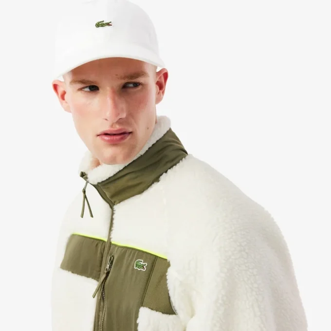 Męska kurtka z polaru Sherpa w stylu colorblock Męska kurtka z polaru Sherpa w stylu colorblock