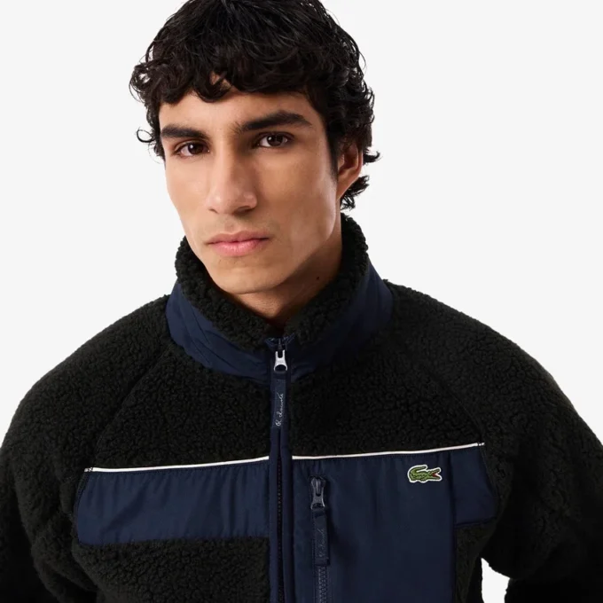 Męska kurtka z polaru Sherpa w stylu colorblock Męska kurtka z polaru Sherpa w stylu colorblock