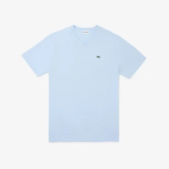Męski bawełniany T-shirt z prążkowanym dekoltem w serek w wersji Tall
