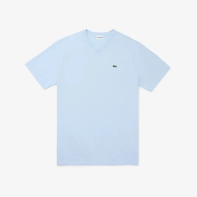Męski bawełniany T-shirt z prążkowanym dekoltem w serek w wersji Tall Męski bawełniany T-shirt z prążkowanym dekoltem w serek w wersji Tall