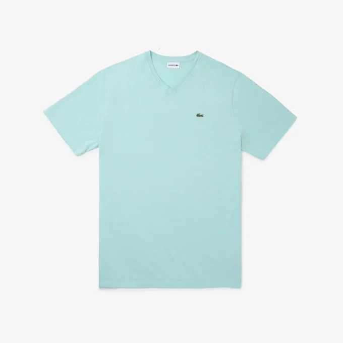 Męski bawełniany T-shirt z prążkowanym dekoltem w serek w wersji Tall Męski bawełniany T-shirt z prążkowanym dekoltem w serek w wersji Tall
