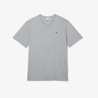 Męski bawełniany T-shirt z prążkowanym dekoltem w serek w wersji Tall